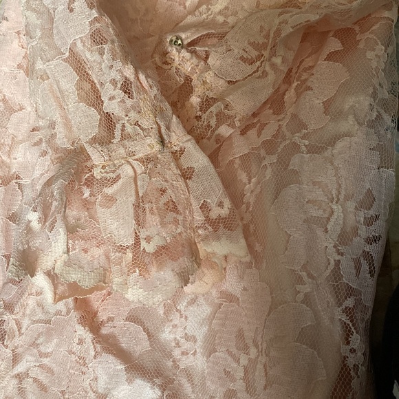 Vintage 60s baby pink lace/ bow dress - Picture 9 of 9